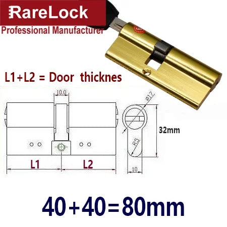 Serrure de Porte Cylindre 10 Tailles & 7 Clés