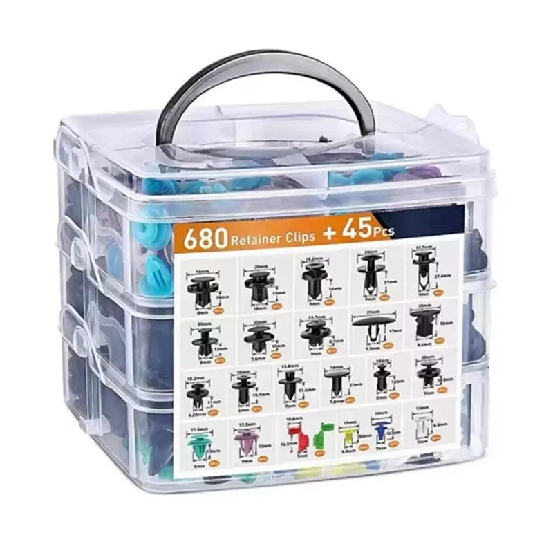 Kit de 680 Clips De Fixation Universels + Outils