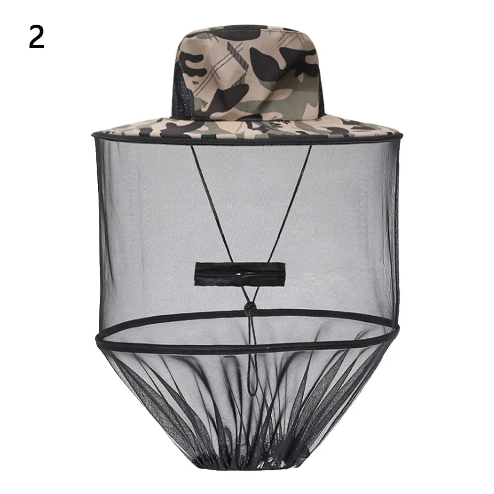 Chapeau anti-moustique pliable unisexe avec filet