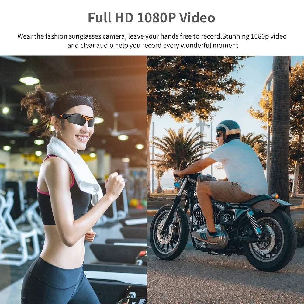 Lunettes de cyclisme caméra HD 1080P intégrée