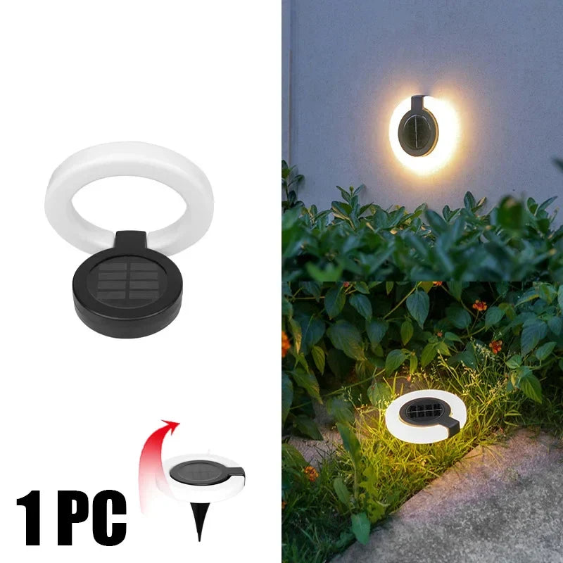 4x Spots Solaires avec Ring Light Ajustable