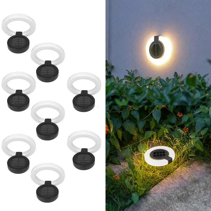 4x Spots Solaires avec Ring Light Ajustable