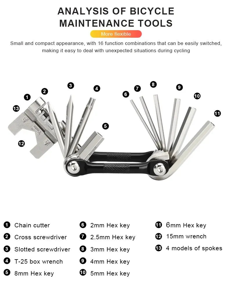 Outils Multifonctions pour Réparation de Vélo