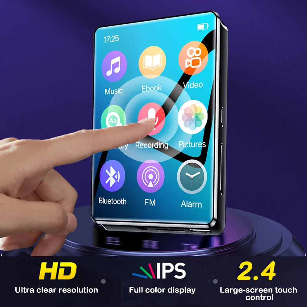 Mini reproductor de MP3 Pantalla táctil de 2,4 pulgadas Bluetooth - Radio FM y Dictáfono integrados