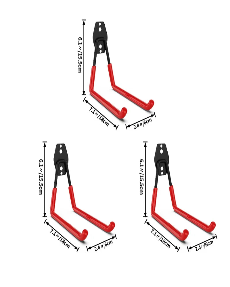 Lot de 2 Crochets Muraux Ultra-Résistants pour Garage + 1 OFFERT