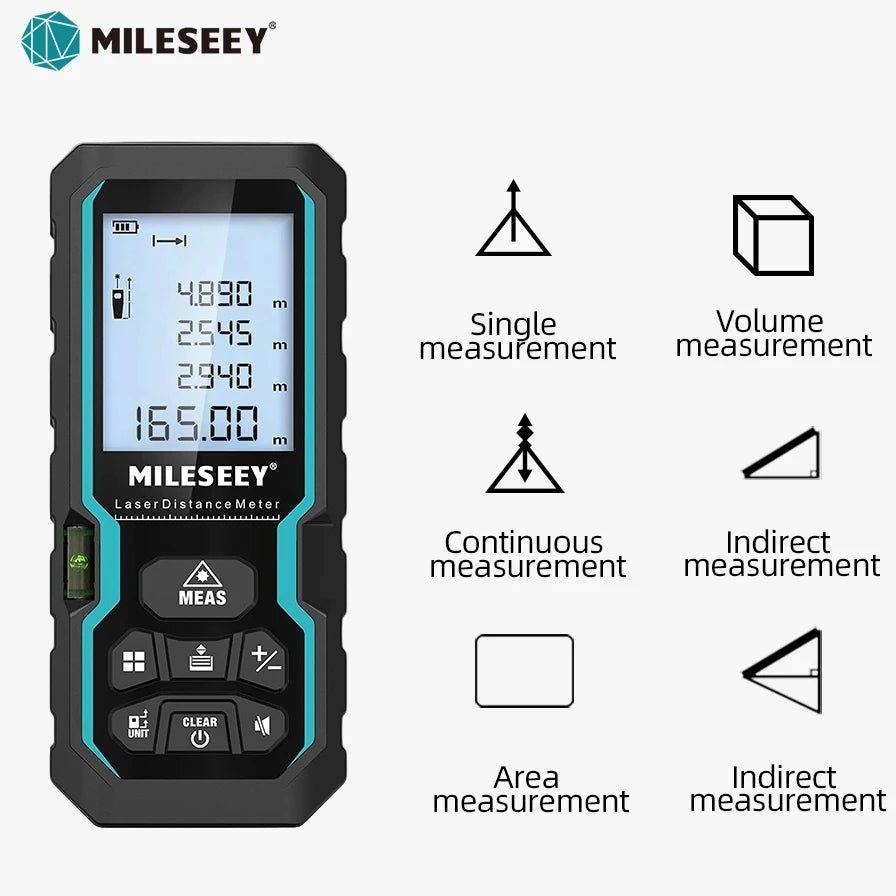 Mètre Laser Haute Précision 60M Étanche IP54 Multi-Fonctions