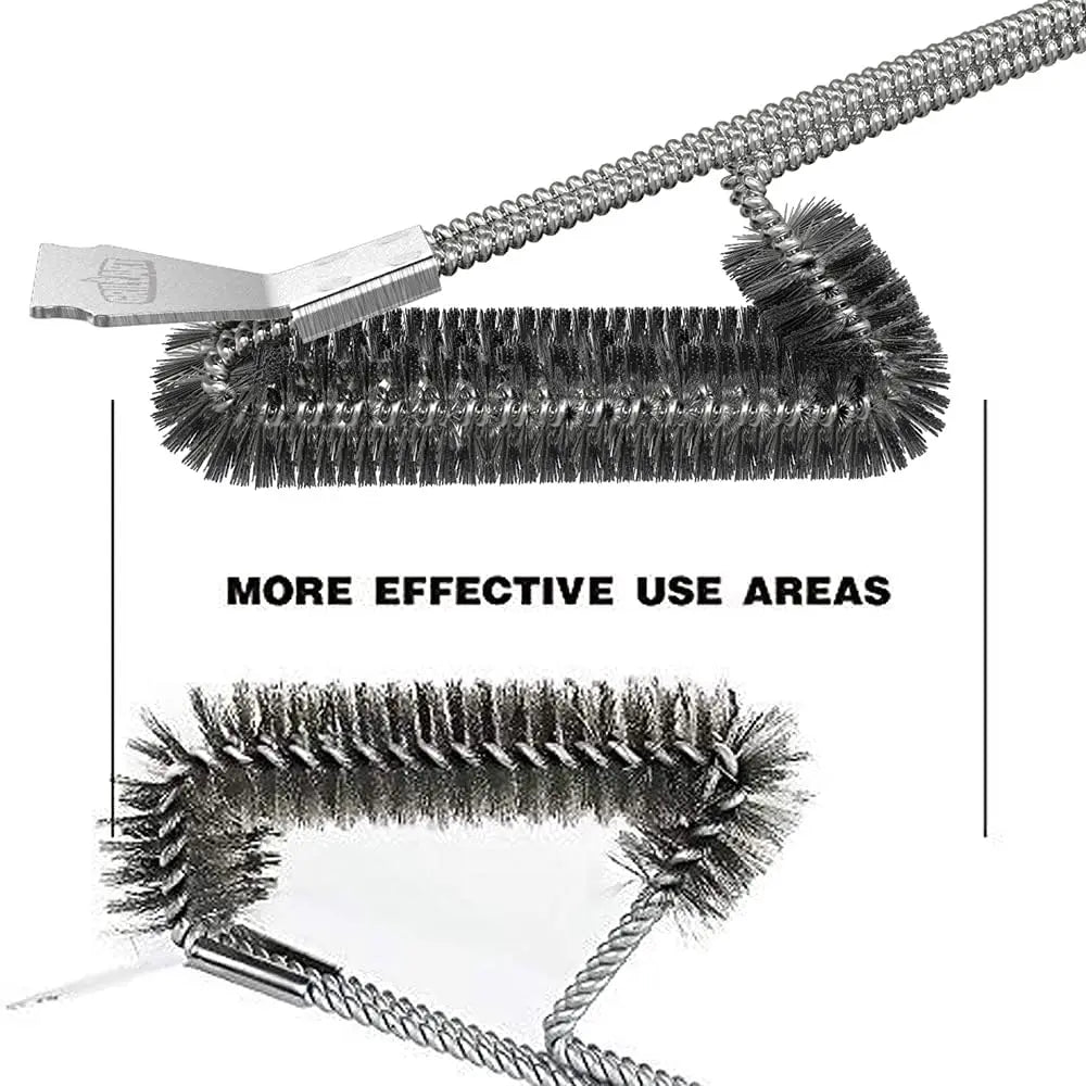 Brosse de Nettoyage BBQ 3 en 1 avec Grattoir