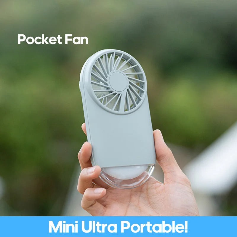 Mini Ventilateur de poche lampe torche rechargeable USB