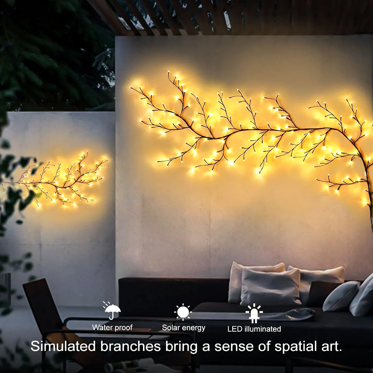 Arbre Lumineux Mural Solaire & Wateproof