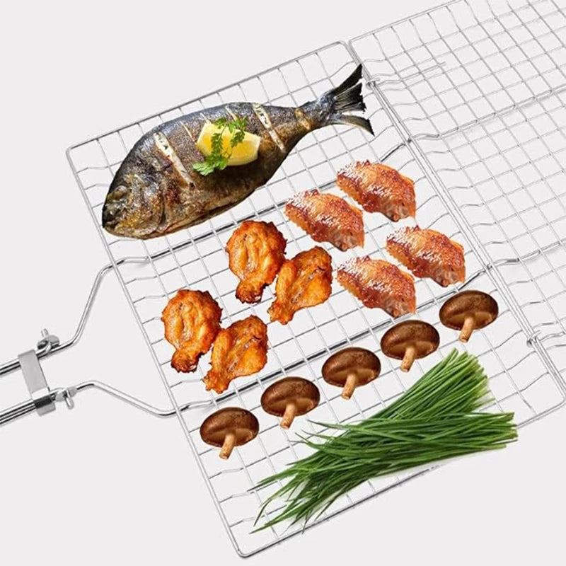 Panier BBQ Inox Anti-Chute pour Cuisson Uniforme