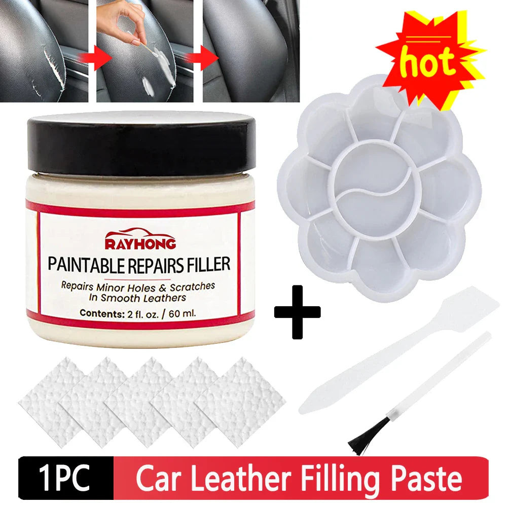 Pâte de Remplissage de Réparation Cuir - Kit Complet