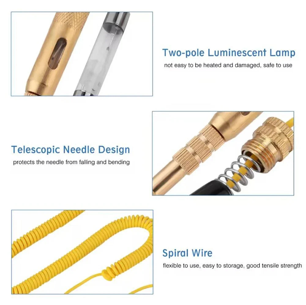 Stylo Testeur de Tension 6V/12V/24V – Test Circuit & Fusibles – Sonde Électrique avec Voyant