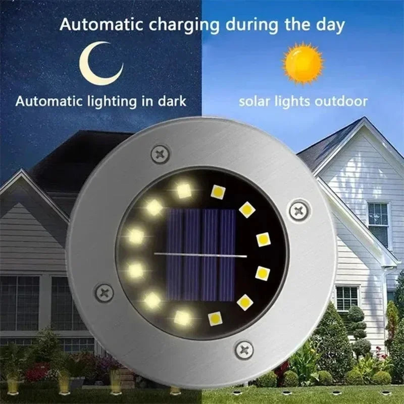 4 Spots Enterrés à Énergie Solaire – Faciles à Installer