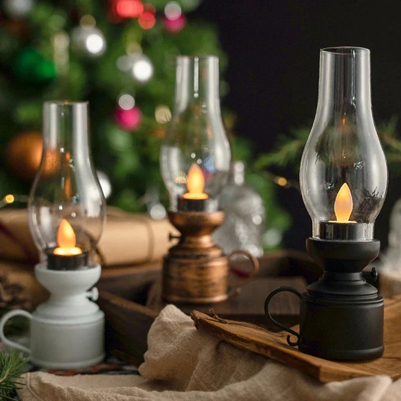 Lampe à Pétrole LED Rétro avec Effet Flamme