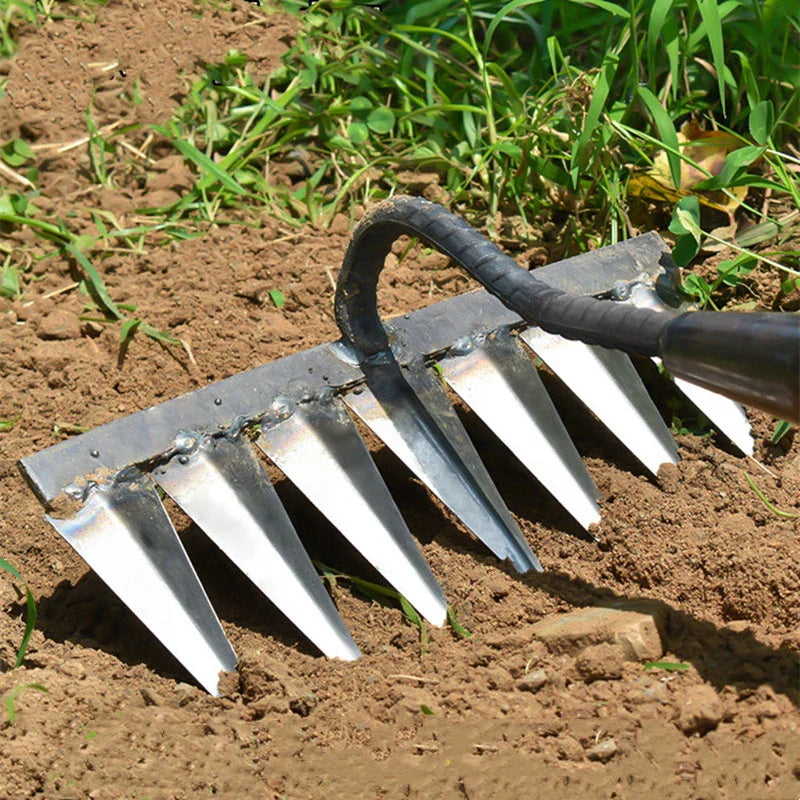 Rateau De Désherbage 3 Dents – Outil Jardin Manuel Robuste En Acier, Sans Manche, Pour Désherber, Ameublir & Semer