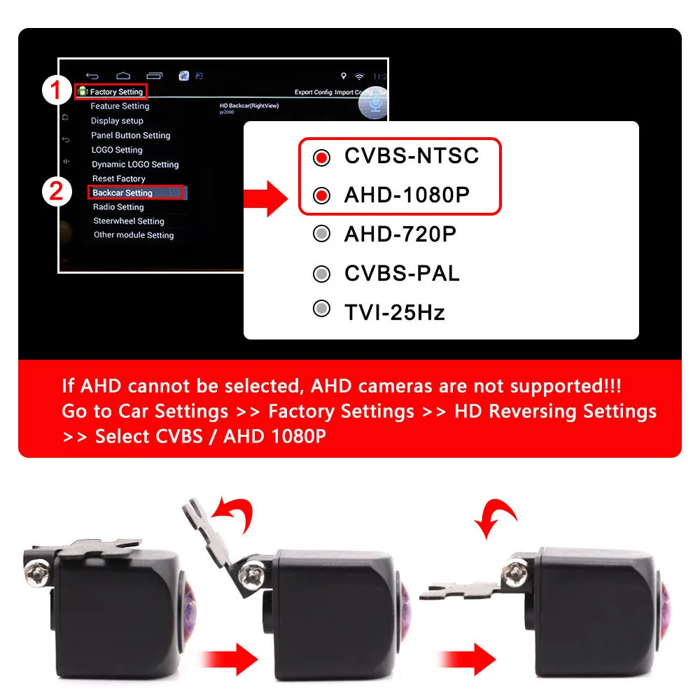 Caméra de Recul pour Voiture 170° 1080P