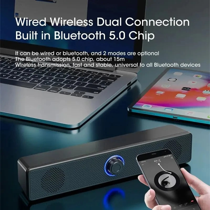 Barre de son Audio 360° Bluetooth - TV, PC, Smartphone