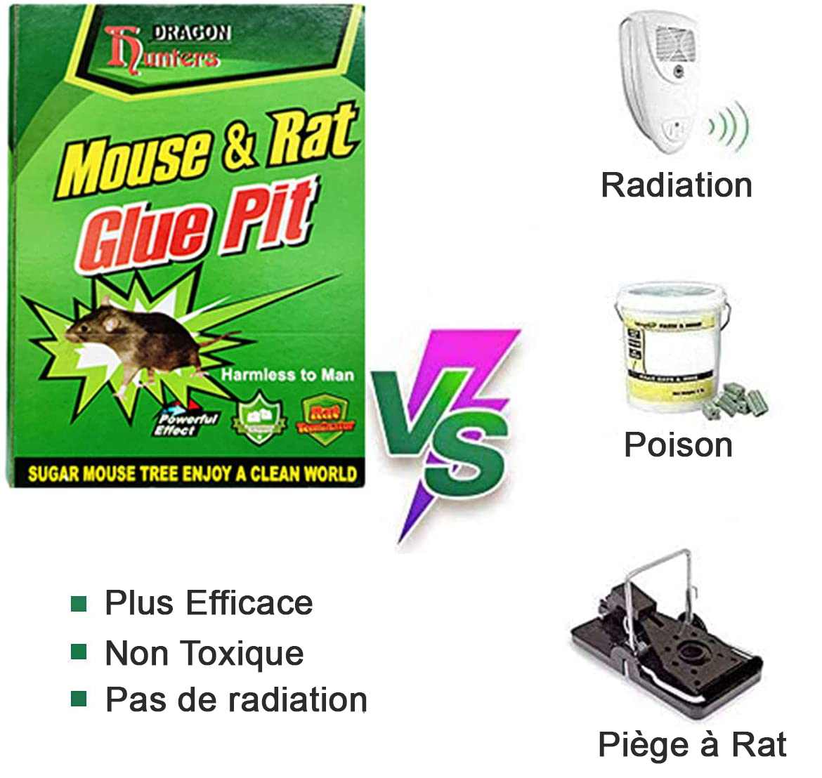 Lot de 10 Pièges à Colle Anti Rongeurs