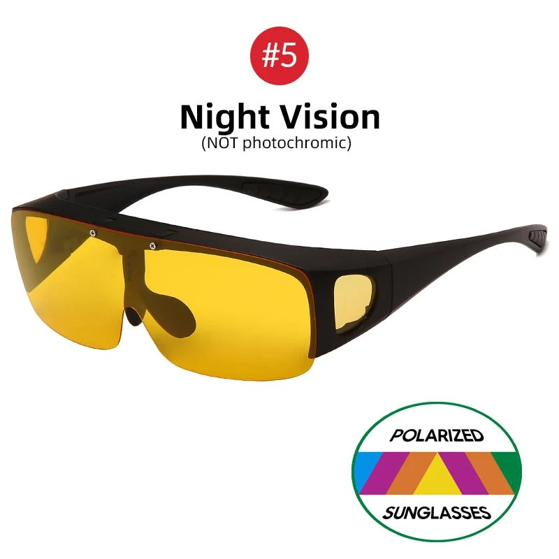 Surlunettes de conduite anti-éblouissement verres repliables
