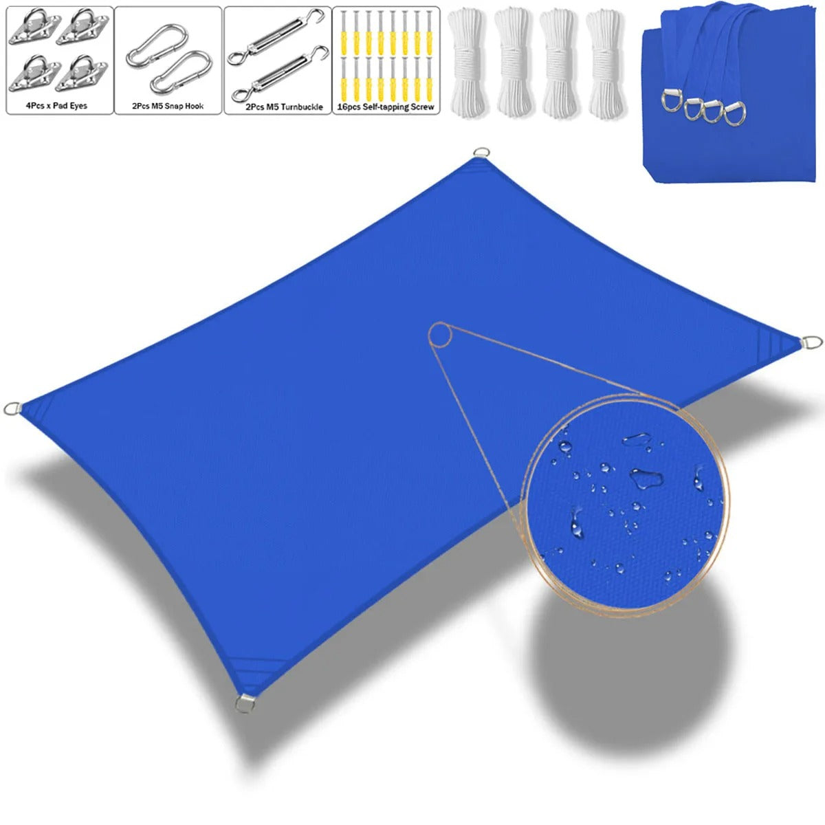 Voile d'ombrage carré ou rectangulaire - Kit complet