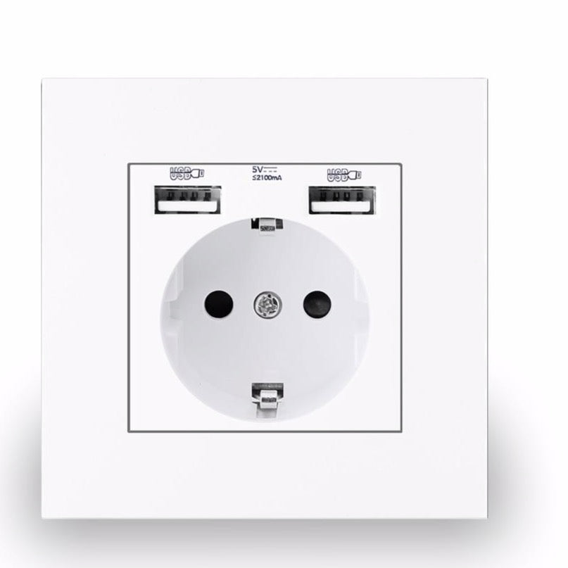 |526:4049#White (with USB)Prise de courant encastrable avec ports USB