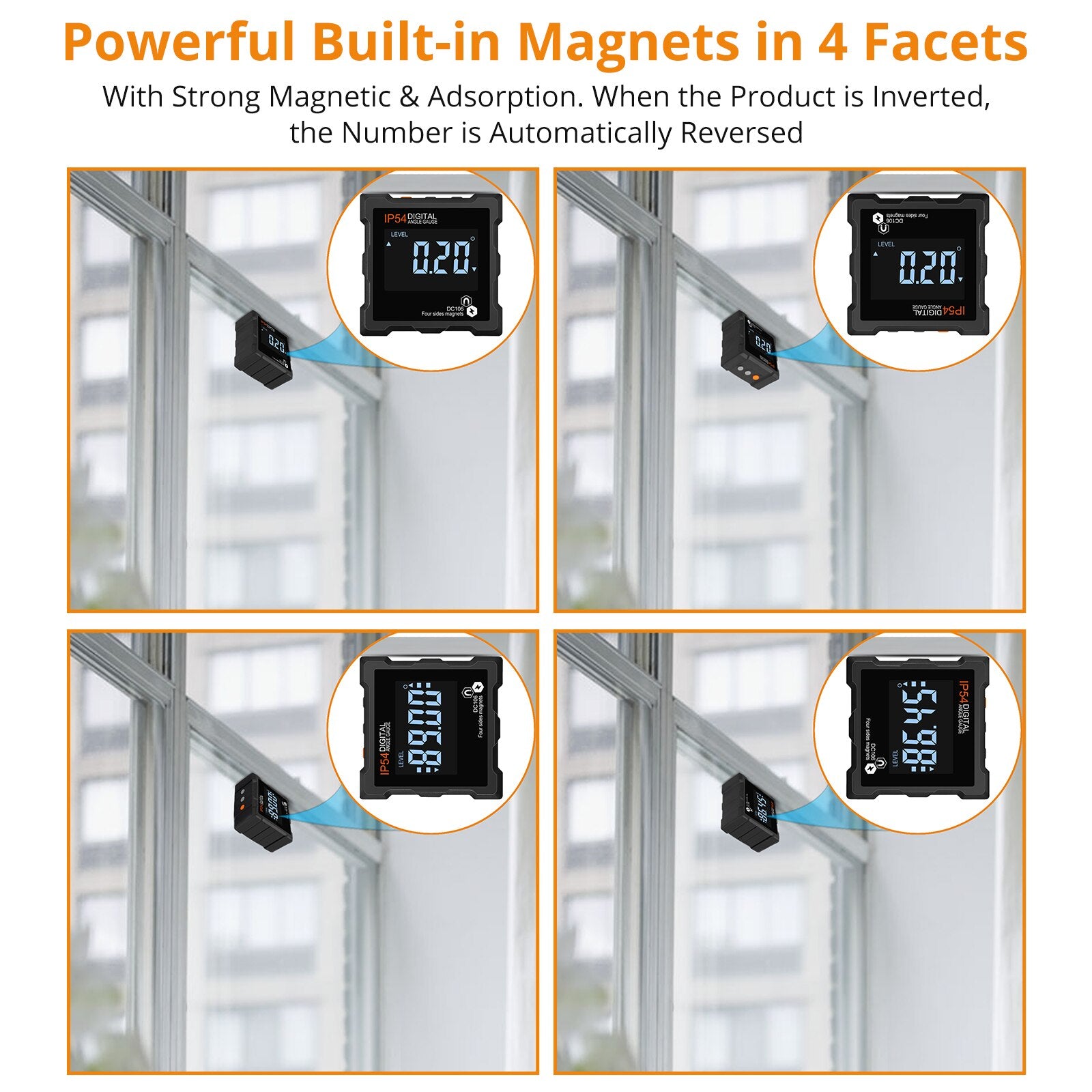 Inclinomètre magnétique avec rétro-éclairage LCD