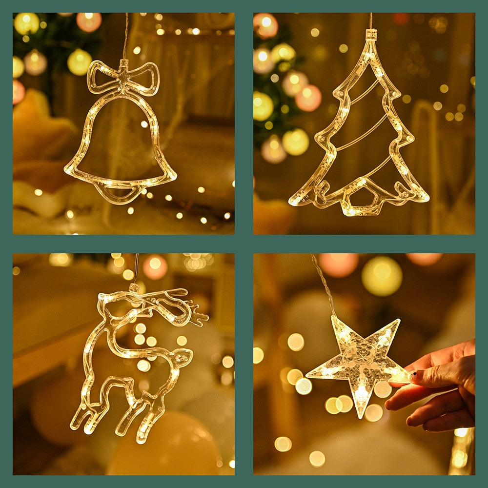 Rideau LED à motifs de Noël