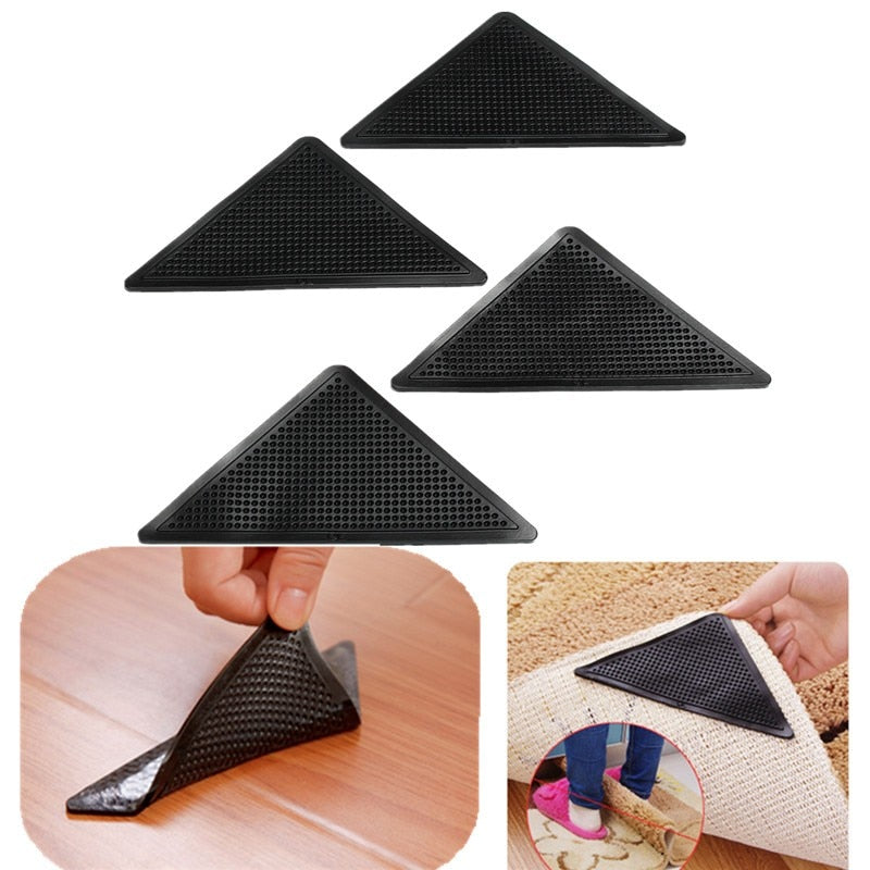 Lot de 8 triangles antidérapants réutilisables pour tapis