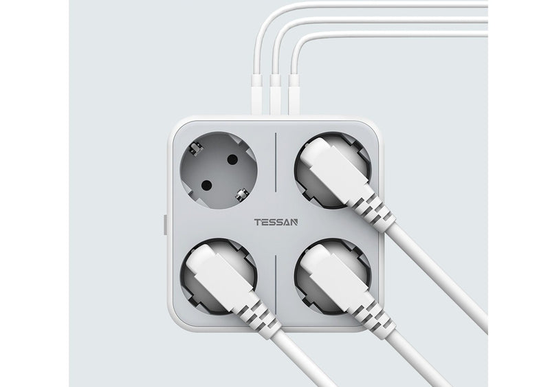 Multiprise Electrique USB, Bagel Support Mural Multiprise 5 Prises avec  Interrupteurs, Câble de 1,5m, Protection Contre Les Su[694] - Cdiscount  Bricolage