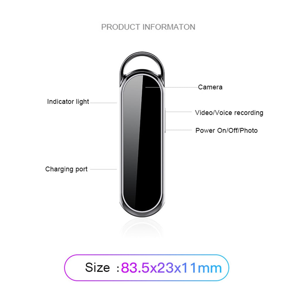 Mini enregistreur vidéo & audio discret + Carte sd 16 Go