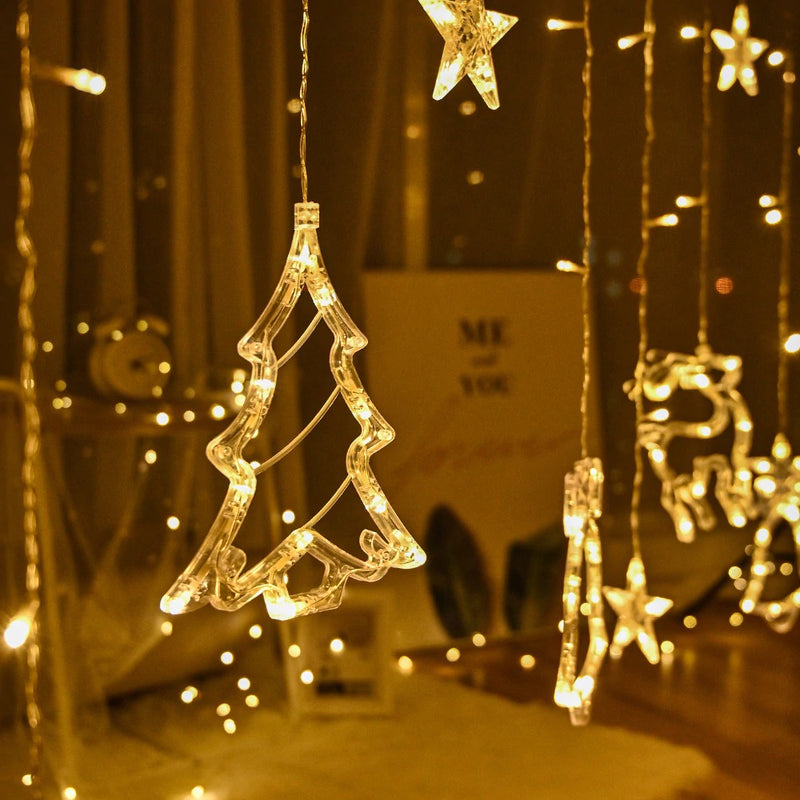 Rideau LED à motifs de Noël